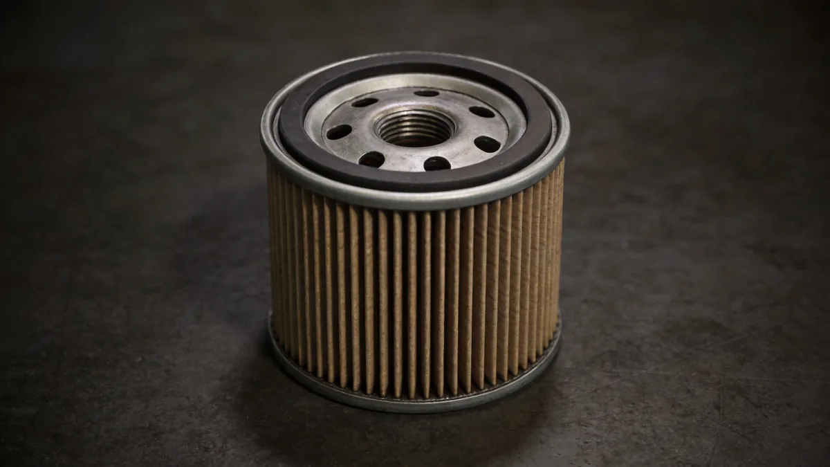 Spin-on oil filter canister with ribbed metal body and rubber gasket